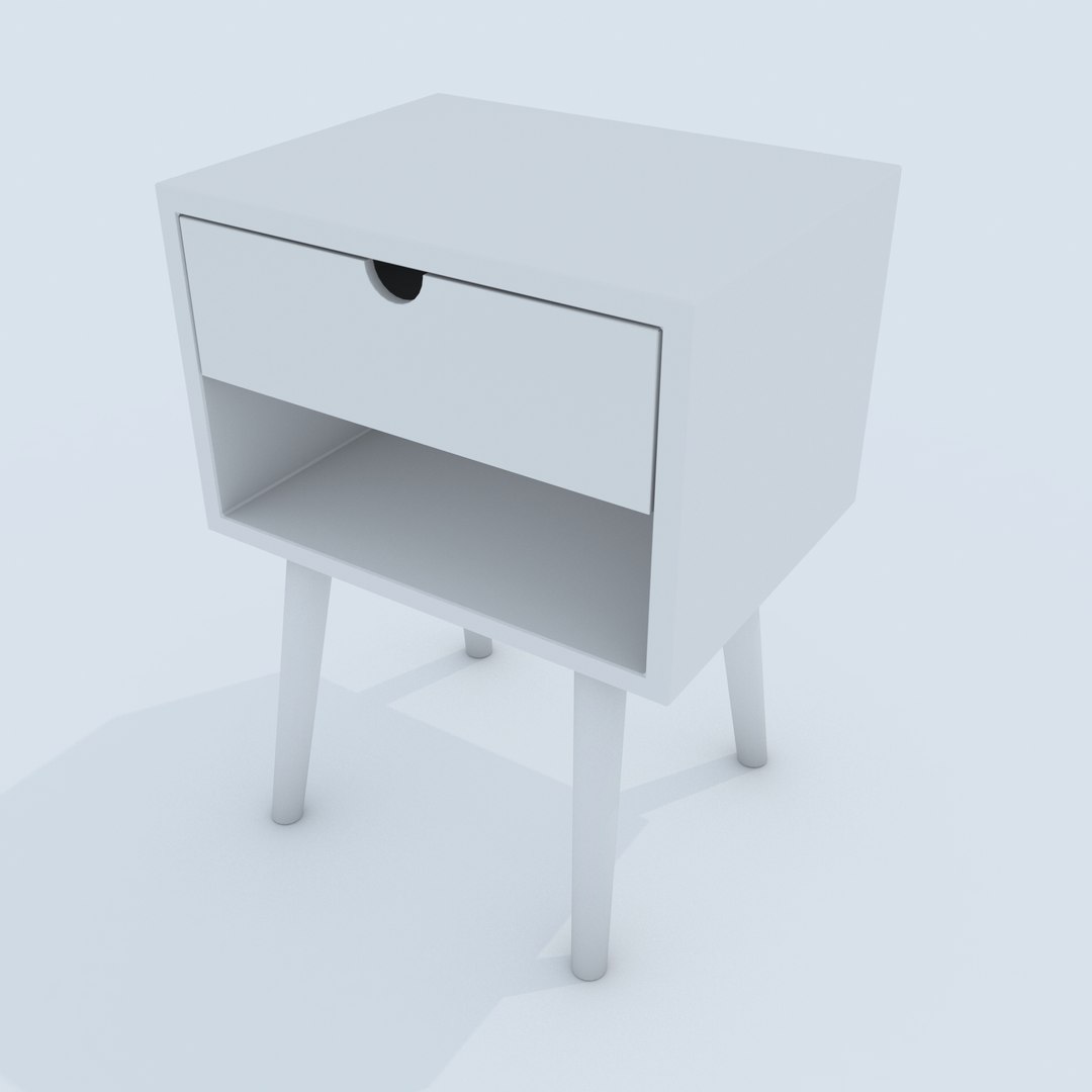 White Bedside Table Model TurboSquid 1476534   Render9 