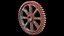 2 rusted gears 3D model