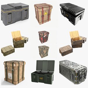 Crates and Containers 3D Model Bundle 3D model