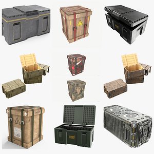 Crates and Containers 3D Model Bundle