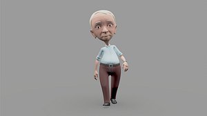 3D model grand papa rigged character