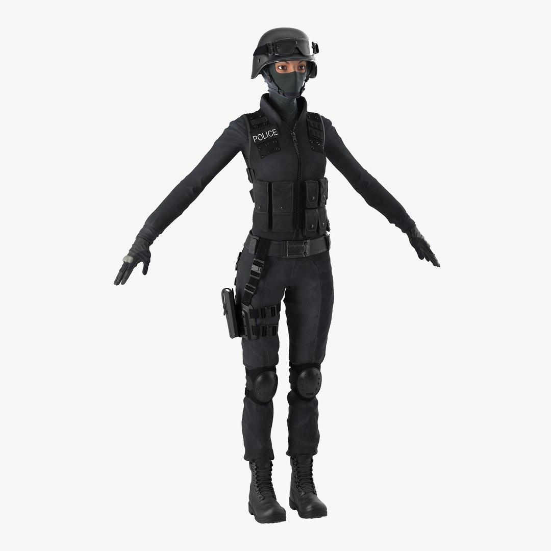 SWAT Indian Woman 2 3D model preview