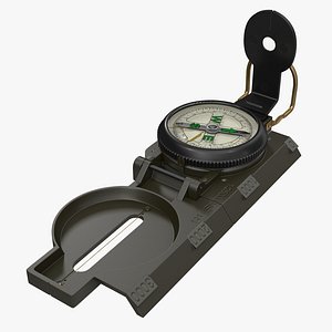 army pocket multifunction compass 3d model