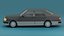Voiture de direction stylisée, berline classique des années 90, low poly