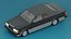 Voiture de direction stylisée, berline classique des années 90, low poly