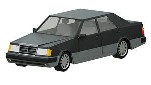 Stylized Executive Car Classic 90s Sedan Low Poly