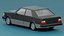 Voiture de direction stylisée, berline classique des années 90, low poly