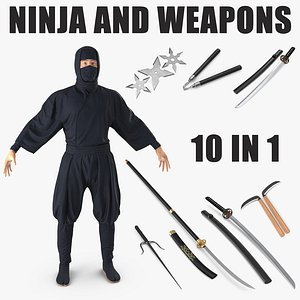 ninja weapons 3D model