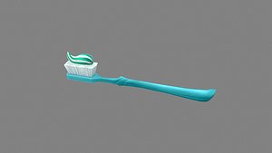 3D Cartoon toothbrush - toothpaste - brush teeth