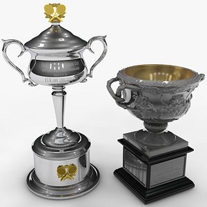 Australian Open 2022 Women and Men Singles Trophy low poly L1606 3D