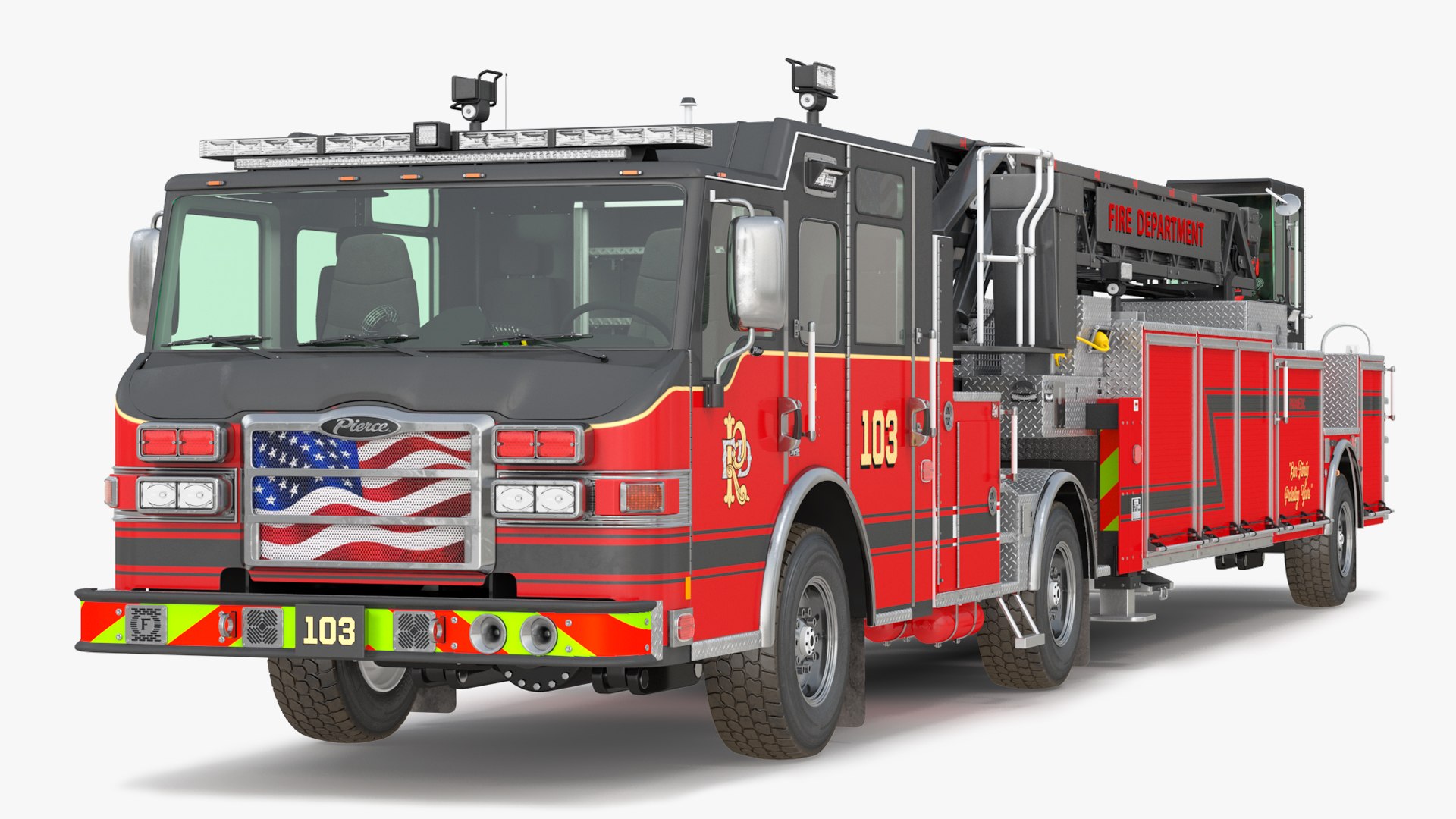 Velocity Ascendant Black Fire Truck 3D model preview
