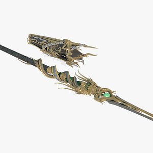 The Golden Dragon Lance an ancient magical cold weapon of Asia