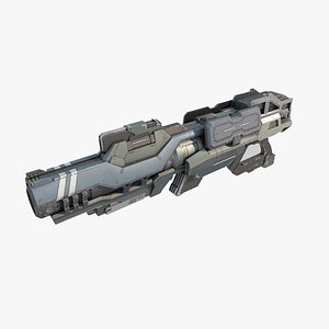 Future sci-fi laser cannon 3D
