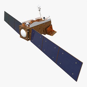 Space Satellite with Solar Panels