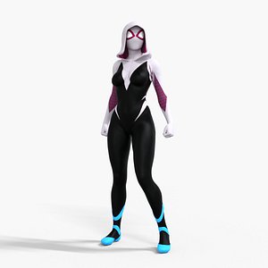 Spider Gwen Rigged Animated Low-poly 3D model