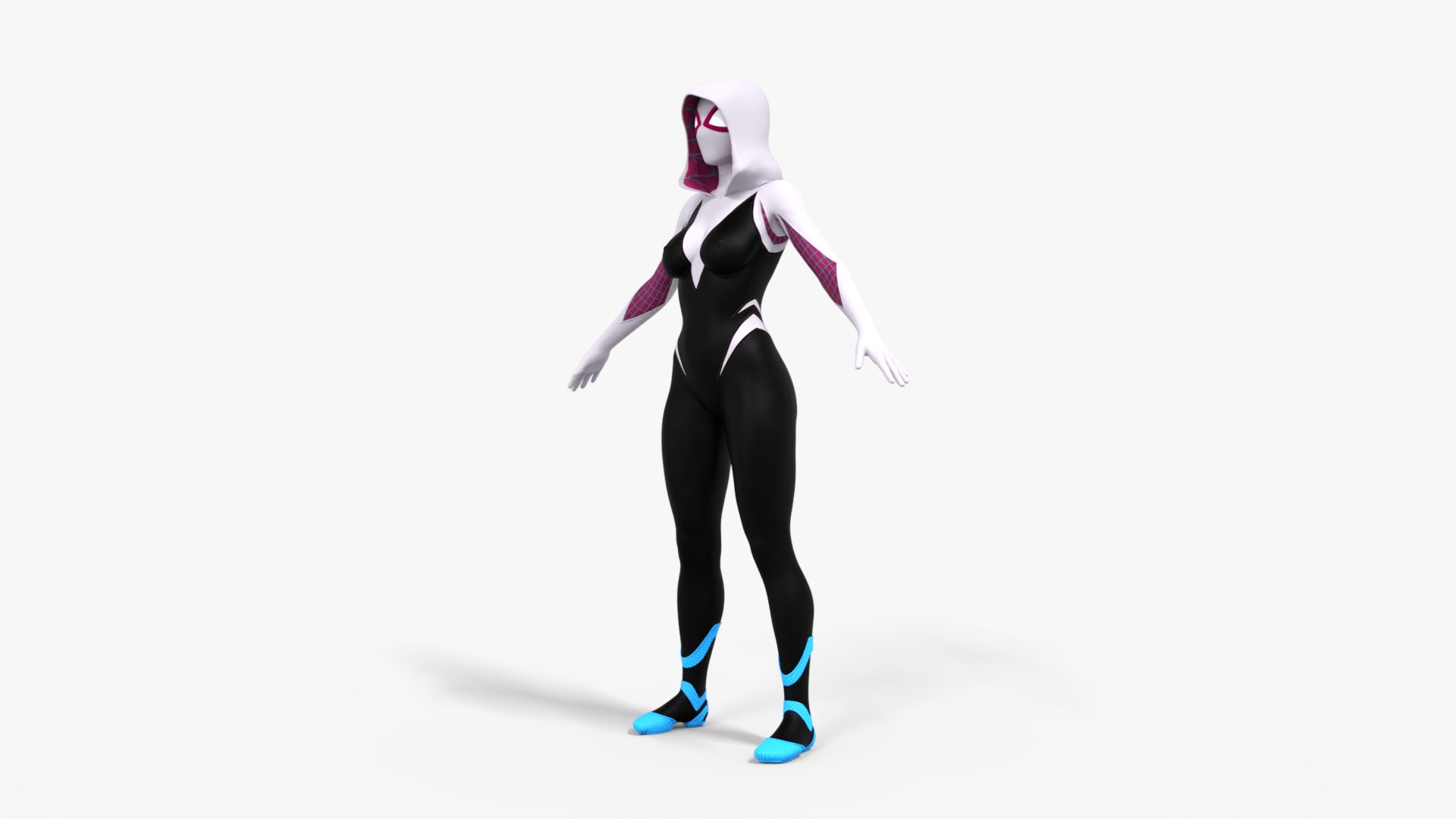 Spider Gwen Rigged Animated Low-poly 3D Model - TurboSquid 2343366