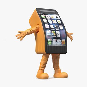 Advertising Costume IPhone Orange Rigged for Maya 3D model