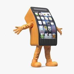 Advertising Costume IPhone Orange Rigged for Maya