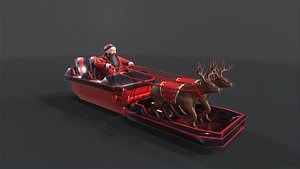 Santa Roller Coaster Sleigh 2022 3D model