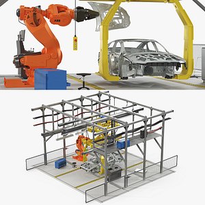 ABB IRB 7600 with Gripper Vehicle Carrier Rigged