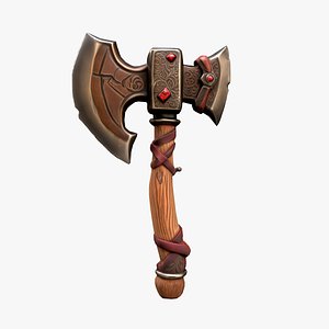 3D model Stylized Fantasy Battle forge Axe