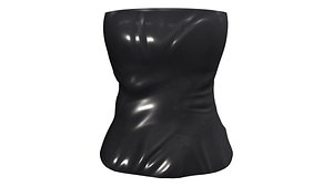 3D Black Latex Tube Top model