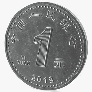 China 1 Yuan Coin model