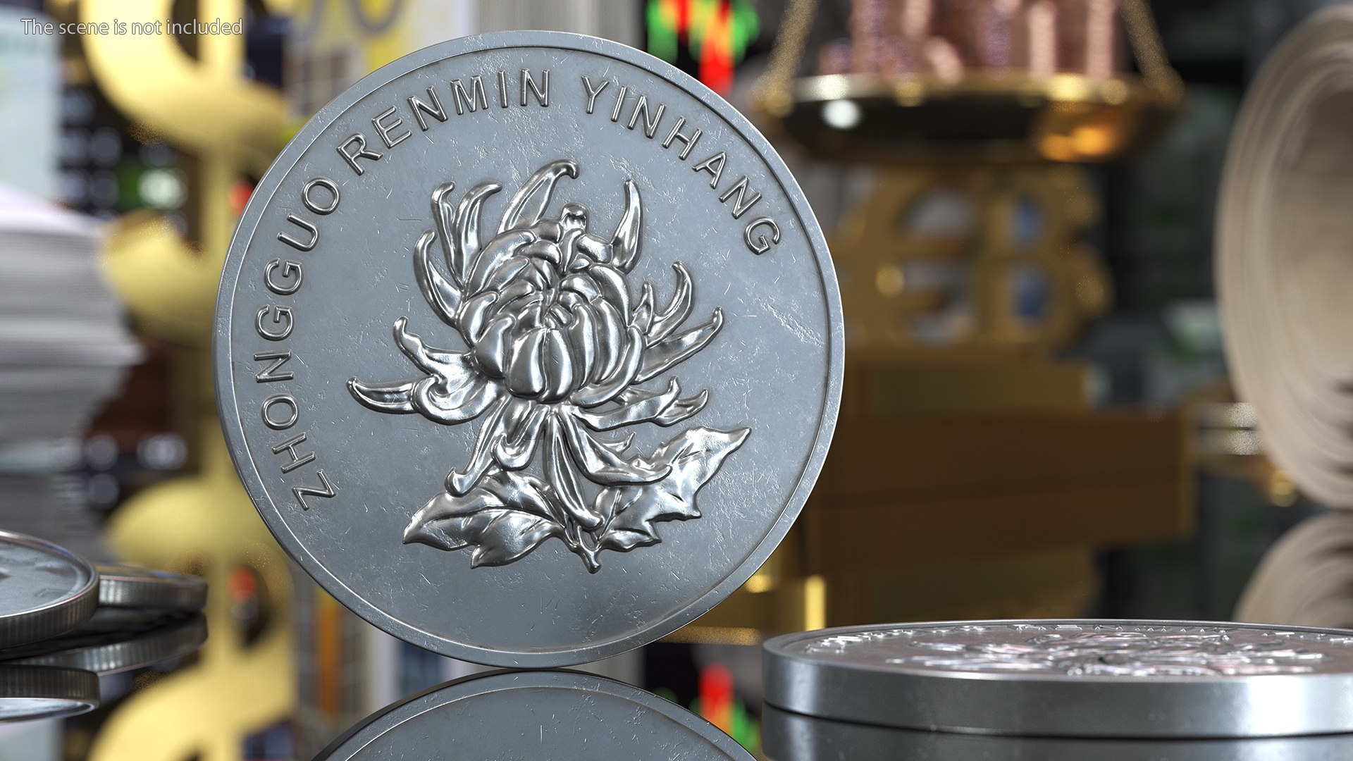 China 1 Yuan Coin Model - TurboSquid 1780571