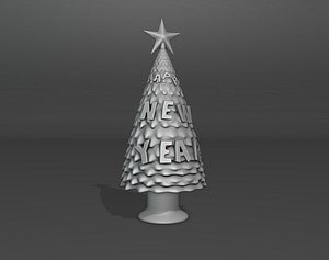 3D Happy New Year Tree