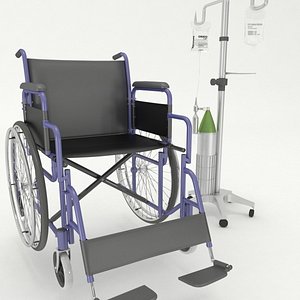 wheel chair with iv stand