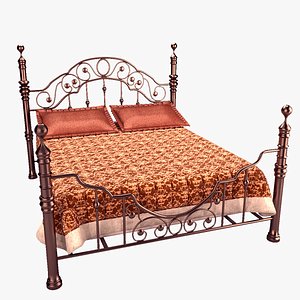 3d metal double bed