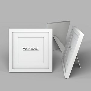 modern white picture frame 3D model
