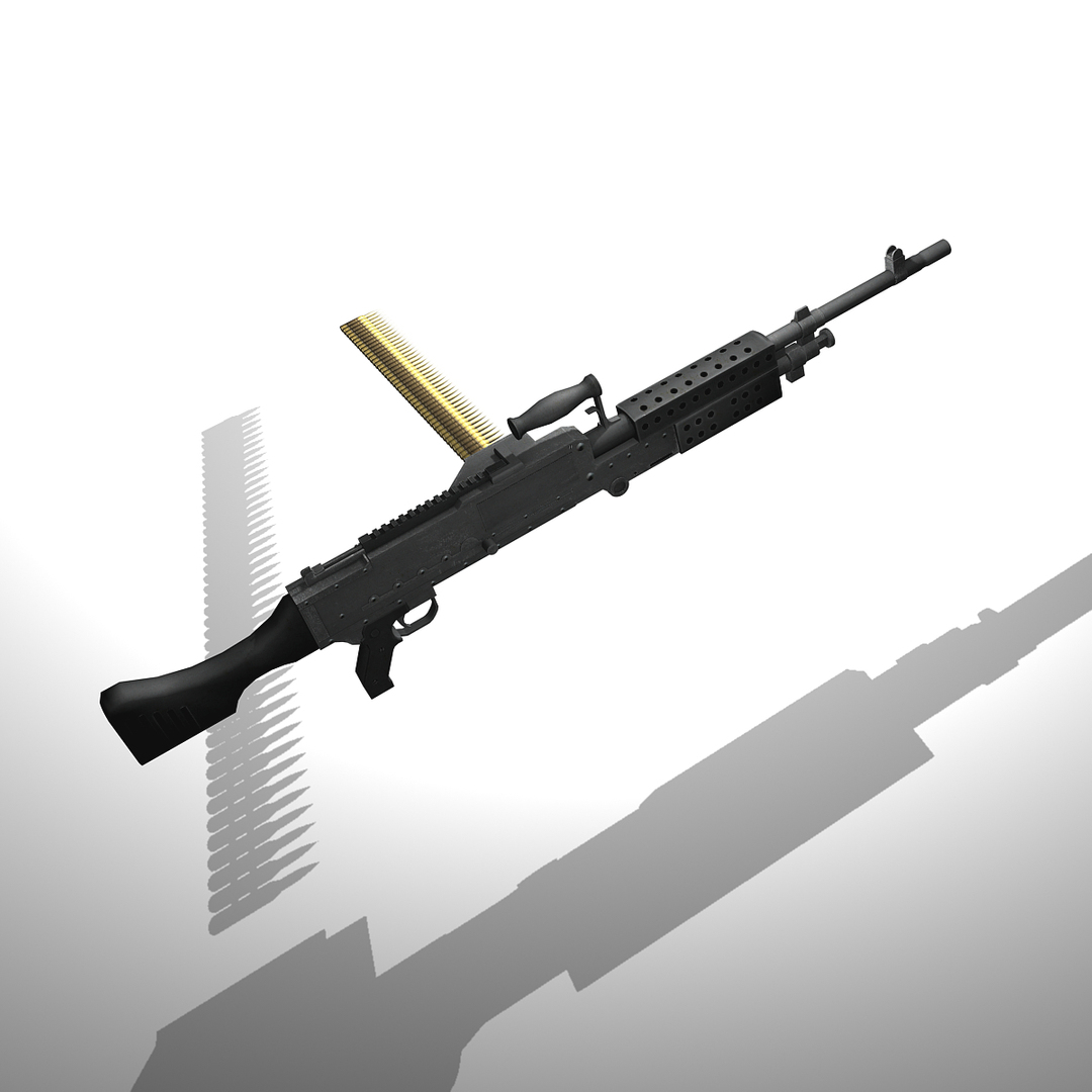 3d M240 Machine Gun Bullet Model