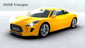 generic sports car real time 3d model