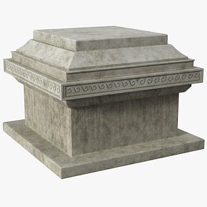 3D Antique Stone Pedestal for 3D Print model