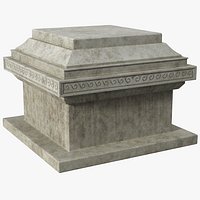 Antique Stone Pedestal for 3D Print