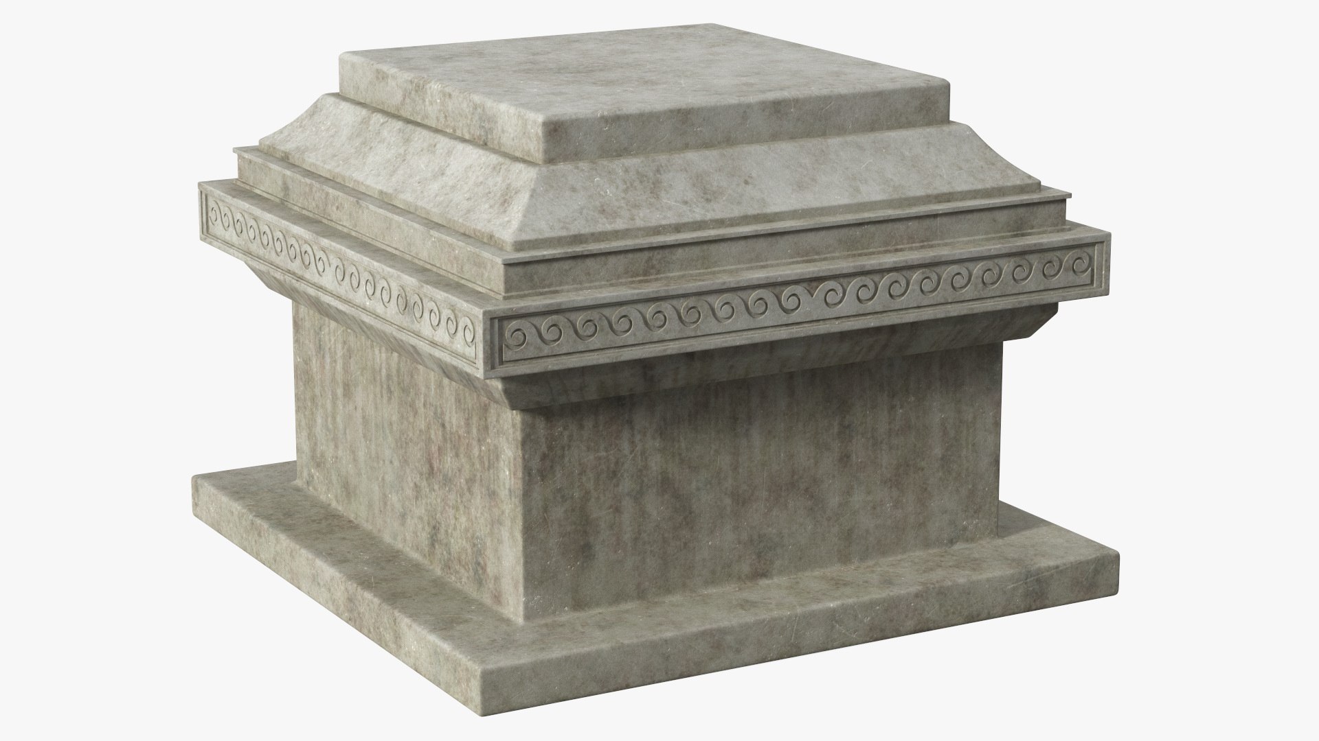 Antique Stone Pedestal for 3D Print 3D model preview