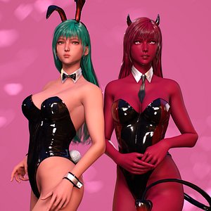 3D Devil Bunny - Cute Pretty Anime Demon Daemon Succubus Satan Game Ready