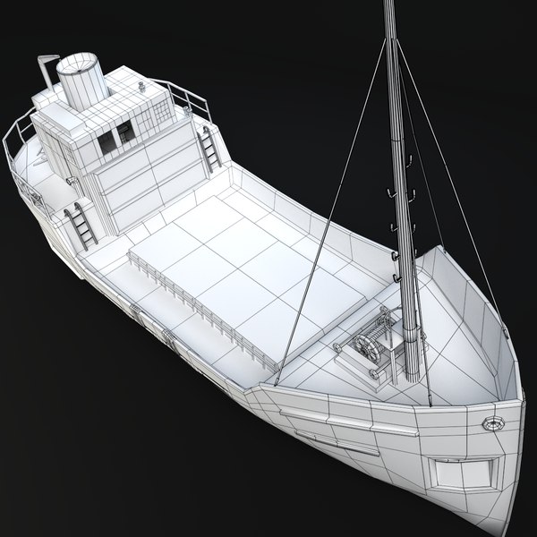 3d old rusty cargo ship