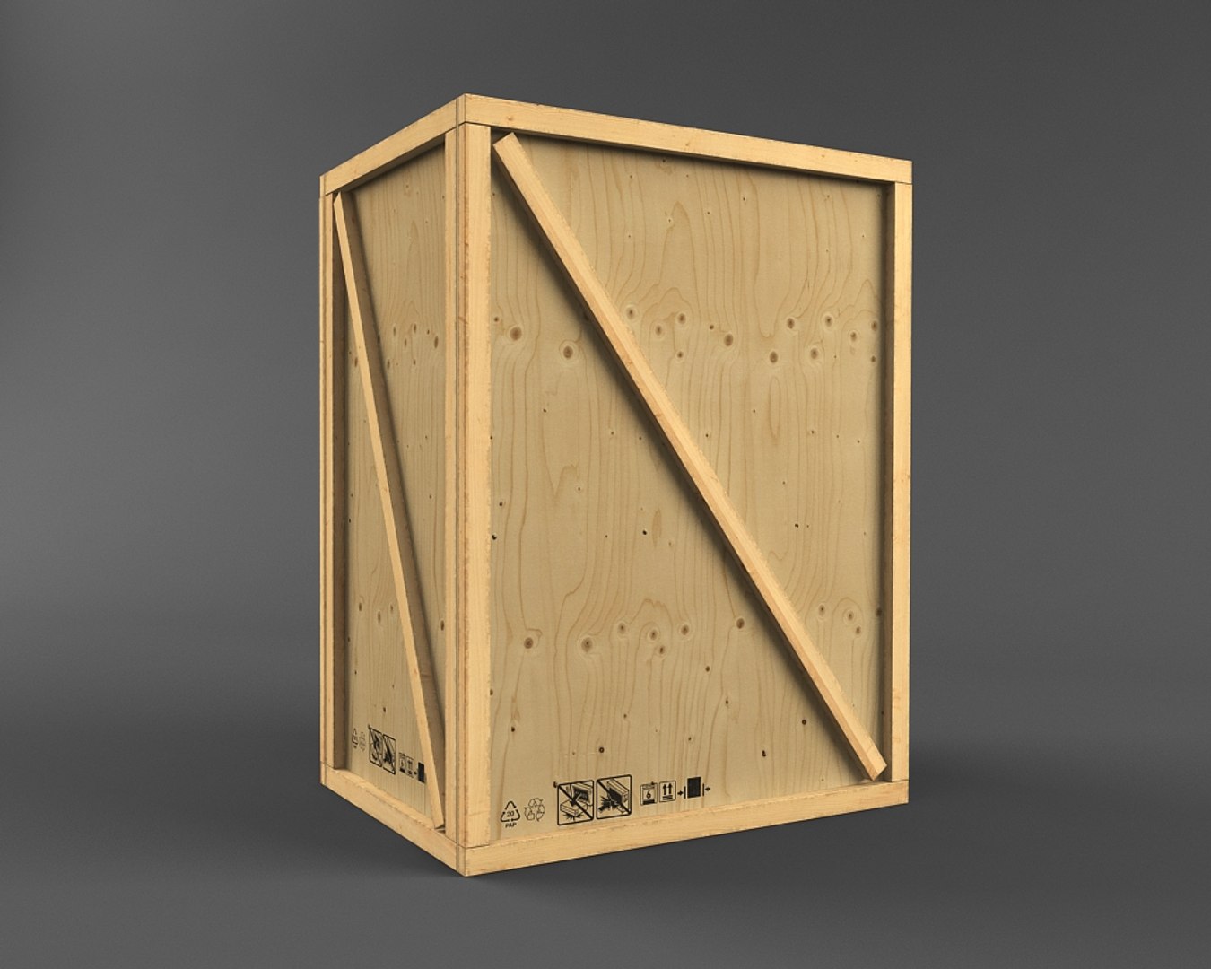 3d wooden box model