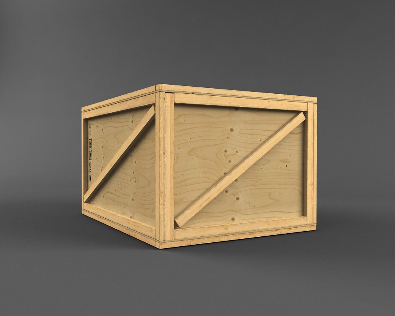3d wooden box model
