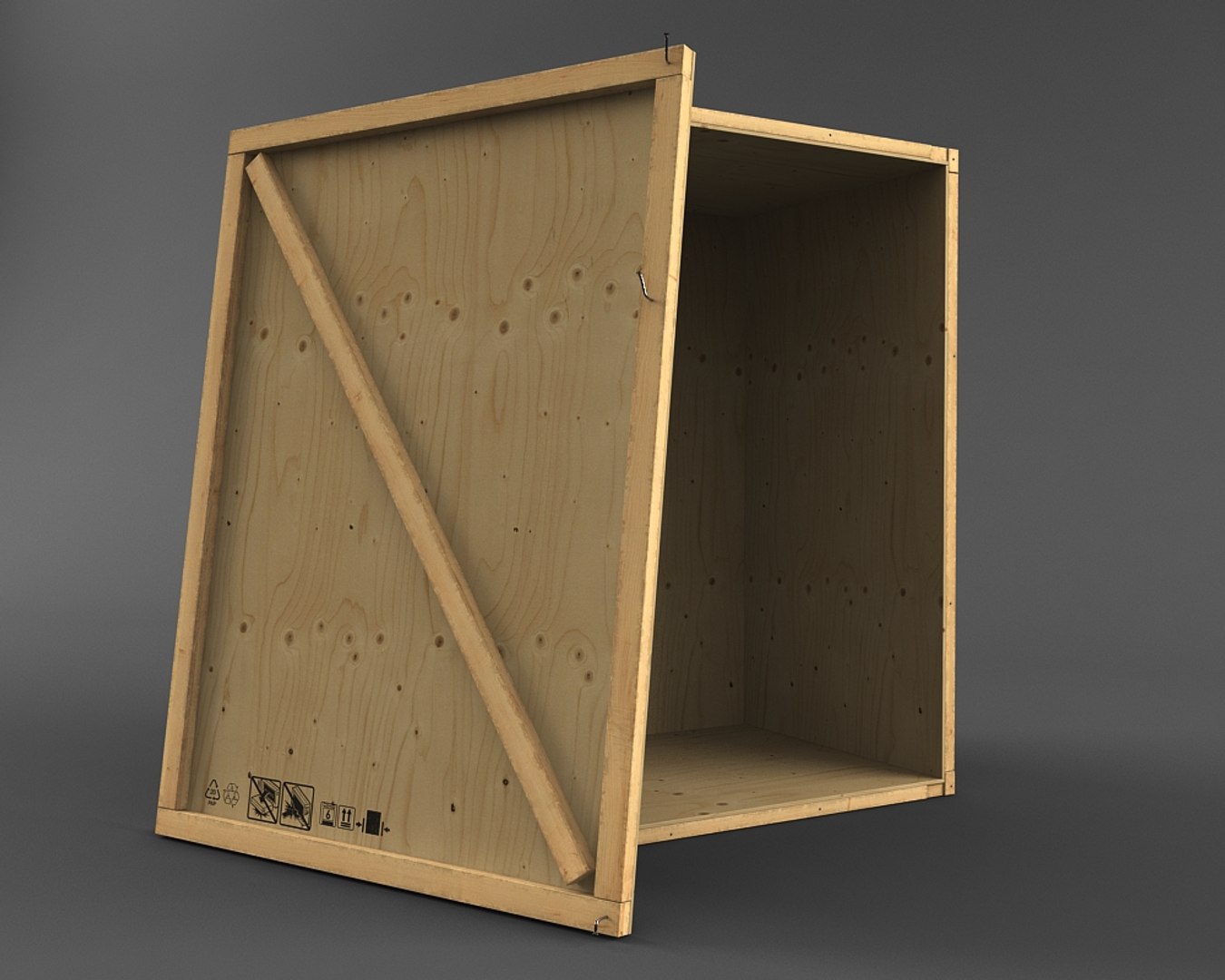 3d wooden box model