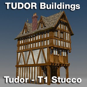 t1-tudor style medieval building 3d max