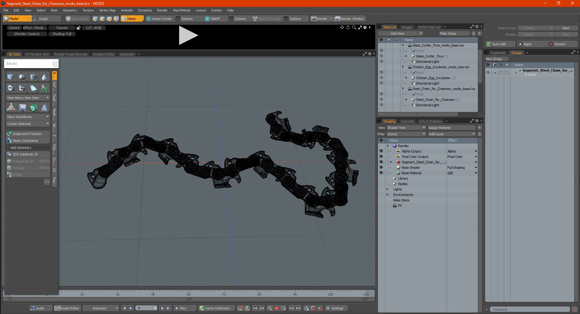 Segment Steel Chain For Chainsaw 3D Model - TurboSquid 1883203