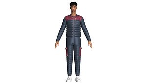 Men Fashion Padded Jacket With Pant-Outfit 3D model