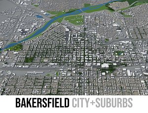 3D city bakersfield surrounding area