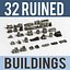 3d ruined building damaged collections model