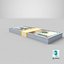 Pila de billetes de cien dólares Low Poly V1