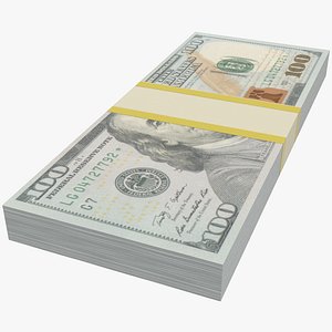 3D dollars bills model