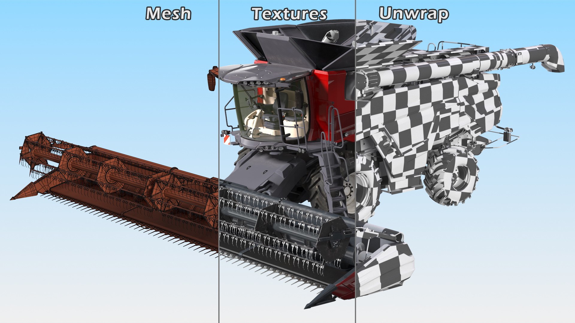 Combine Harvester Generic 3D https://p.turbosquid.com/ts-thumb/0z/5E6BbP/T6/combineharvestergeneric3dmodel036/jpg/1643780113/1920x1080/fit_q87/d306282391d2487880d2c9d1fb913d95eada3d70/combineharvestergeneric3dmodel036.jpg